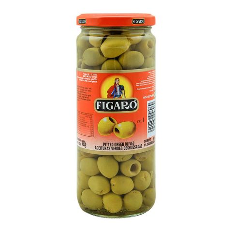 Figaro Pitted Green Olives, 450g