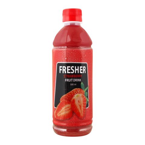 Fresher Strawberry Fruit Drink, 500ml, Bottle