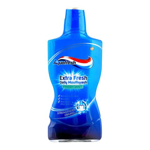 Aquafresh Extra Fresh Daily Mouth Wash, Fresh Mint, 500ml