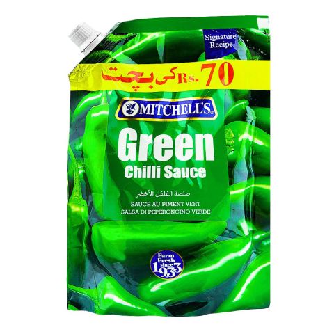 Mitchell's Green Chilli Sauce Pouch, 400g