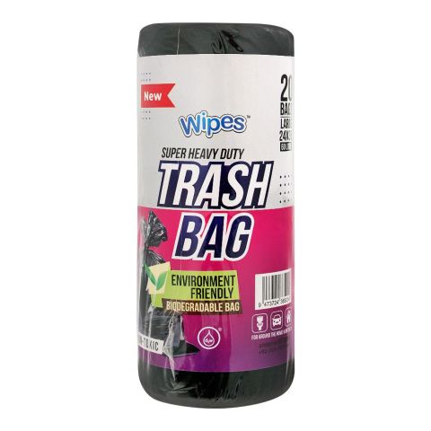 Wipes Trash Bags, Large, 24x36 Inches, 20-Pack