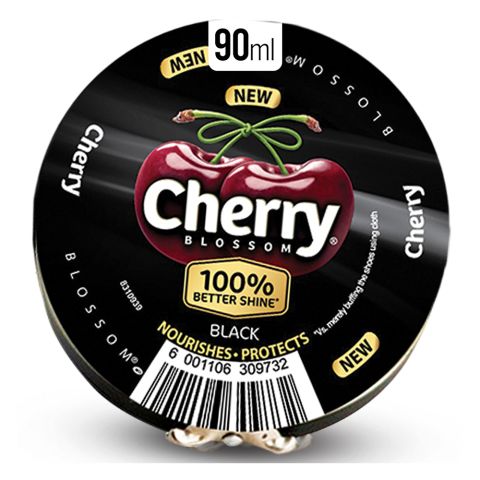 Cherry Blossom Black Shoe Polish, 90ml