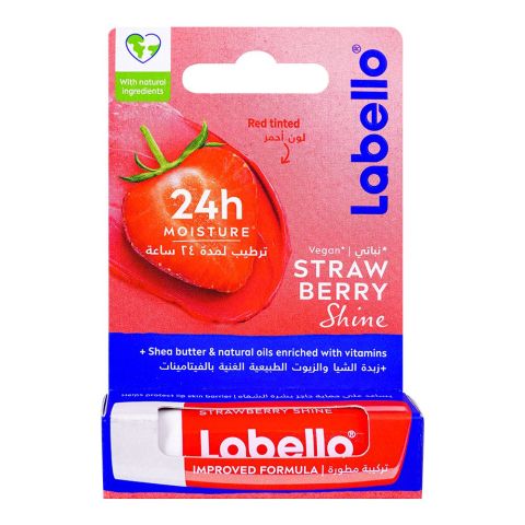 Labello Strawberry Shine Caring Lip Balm, 4.8g