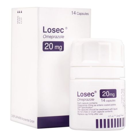 AstraZeneca Losec Capsule, 20mg, 14-Pack