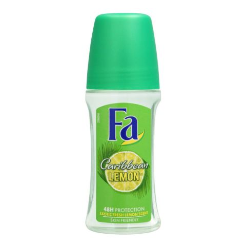 Fa 48H Protection Exotic Caribbean Lemon Scent Roll-On Deodorant, For Men, 50ml