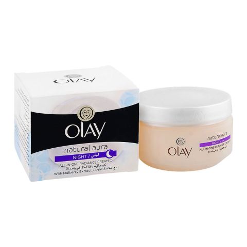 Olay Natural Aura All-In-One Radiance Night Cream, 50g