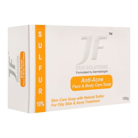 JF Skin Solutions Anti-Acne Face & Body Soap, With Sulfur, 100g