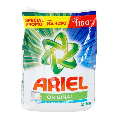 Ariel Original Powerful Blue Formula Laundry Detergent Powder, 2kg