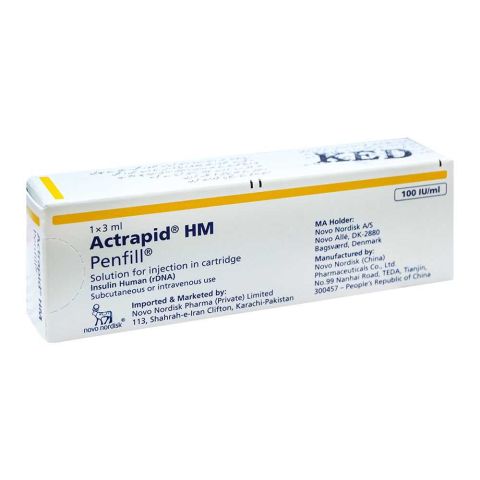 Novo Nordisk Pharma Actrapid HM Penfill, 100IU/ml, 3ml