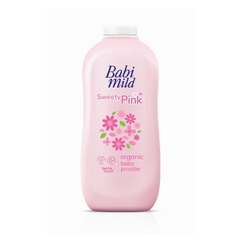 Babi Mild Sweety Pink Organic Baby Powder, Gentle For Newborn/0+ Years, Hypoallergenic Tested, 350g