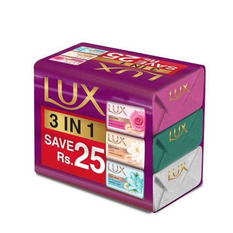 Lux 3 In 1 Multi Soap Trio Pack, 3x130g