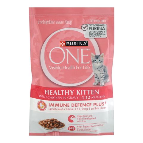Purina One Healthy Kitten & Chicken Pouch, 70g