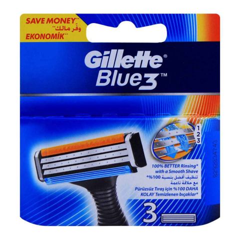 Gillette Blue 3 Cartridges, Razor Blades, 3-Pack