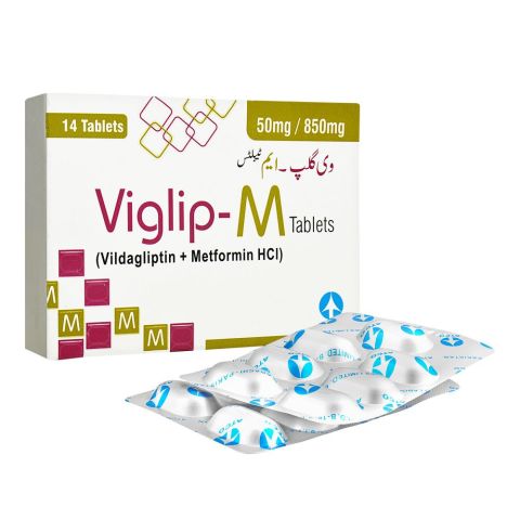 ATCO Laboratories Viglip-M Tablet, 50mg/850mg, 14-Pack