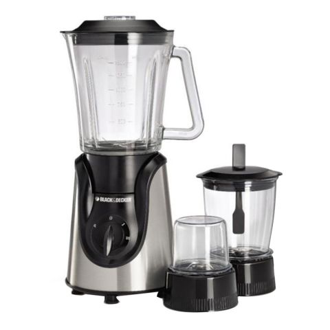 Black & Decker Glass Blender with Grinder and Mincer Chopper, 650 Watts, BX600G