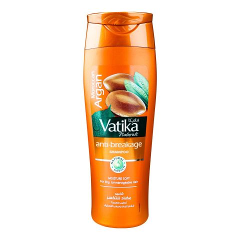 Dabur Vatika Naturals Moroccan Argan Anti-Breakage Shampoo, For Dry, Unmanageable Hair, 360ml