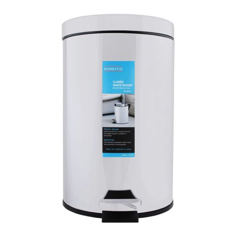 Homeatic Classic Steel Waste Bin, 20 Liters, EK-9625-20