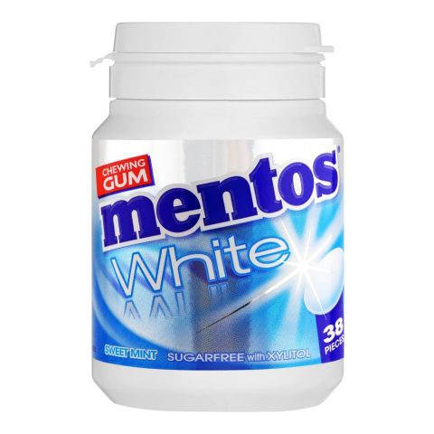 Mentos White Sugar-Free Chewing Gum, Sweet Mint, 38-Pack