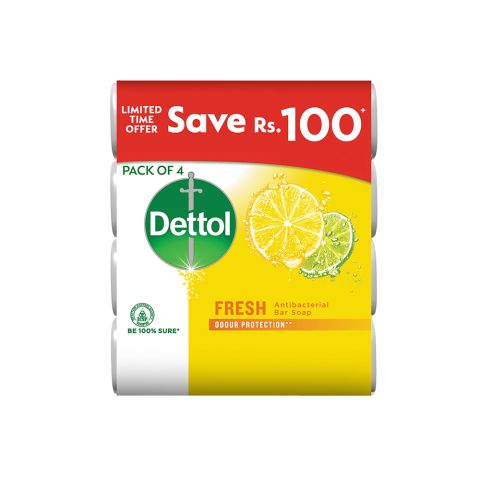 Dettol Fresh Antibacterial Soap, 4x110g