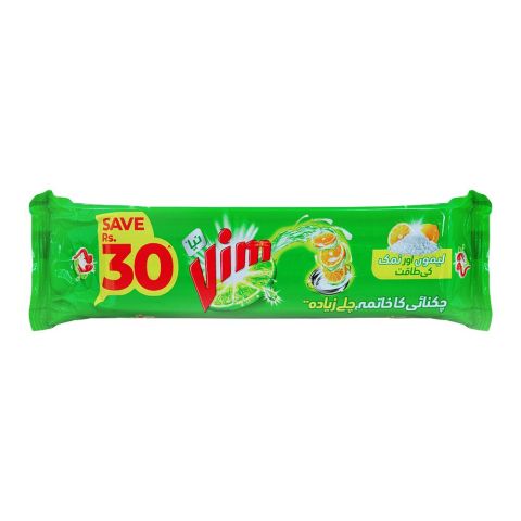 Vim Lemon & Salt Long Bar Dish Wash, 520g