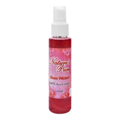 Nature's Pure Rose Water Spray, Keep Refrigerated, Reduce Acne Scars, 100ml