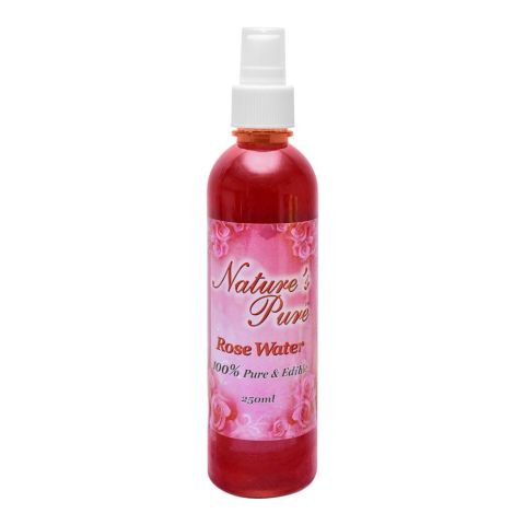 Nature's Pure Rose Water Spray, Keep Refrigerated, Reduce Acne Scars, 250ml