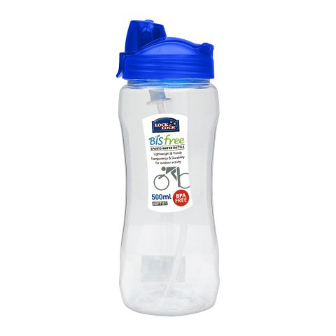 Lock & Lock Bisfree Sports Water Bottle With Straw, 500ml, LLABF710T