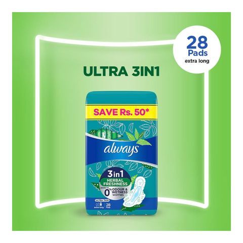 Always Ultra Thin Extra Long Pads, 28-Pack