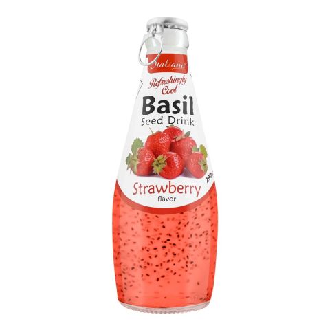 Italiano Strawberry Flavor Basil Seed Drink, 290ml
