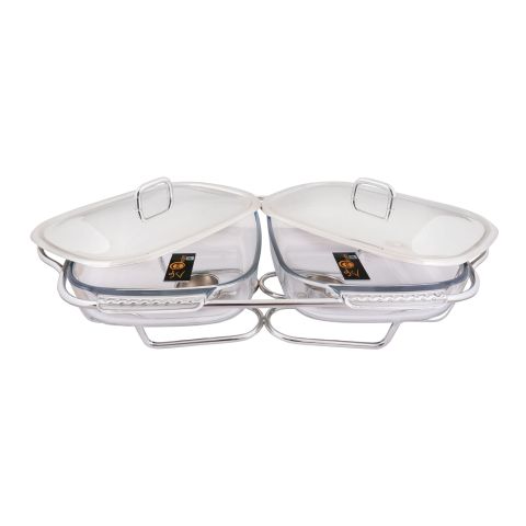 Food Warmer With Glass Dish, 2 x 1.5 Liters, K-510