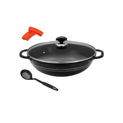 Sonex Deluxe Die Cast Karahi, With Class Lid, 32cm, 53029