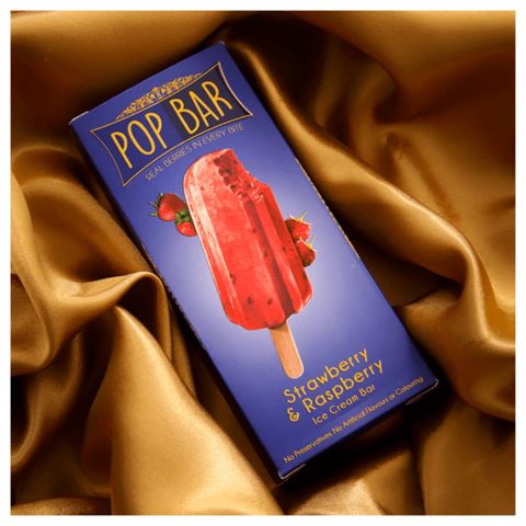 Wholesome Foods Pop Bar Strawberry Raspberry Ice Cream, 90g