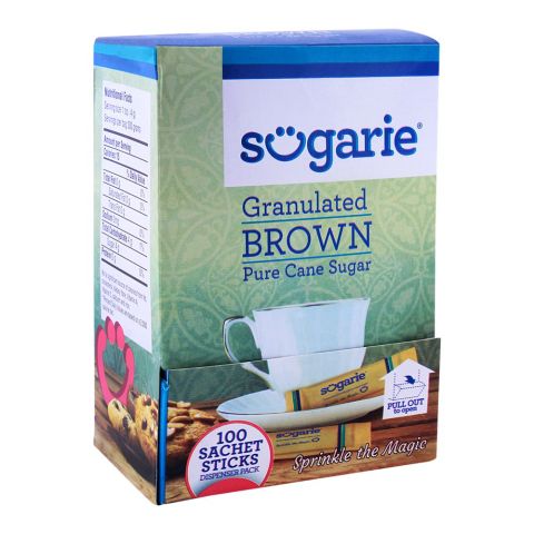 Sugarie Brown Pure Cane Sugar Sachet Sticks 100-Pack