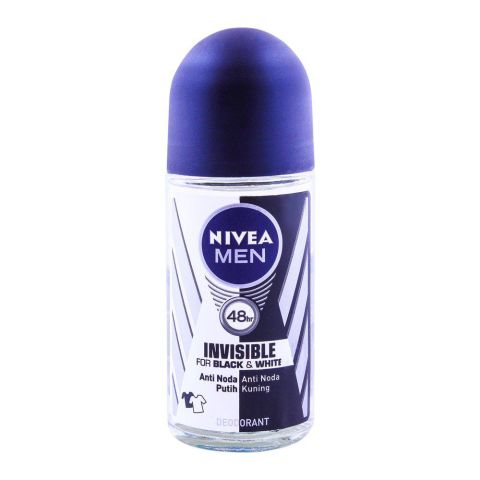 Nivea Men Invisible Original Roll On, For Black & White, 50ml