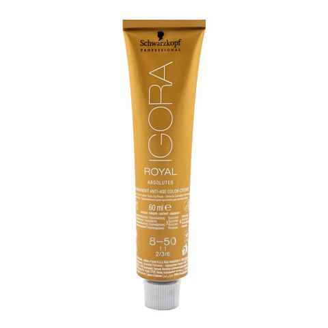 Schwarzkopf Igora Royal Absolutes Hair Color 8-50 Light Blonde Gold Natural