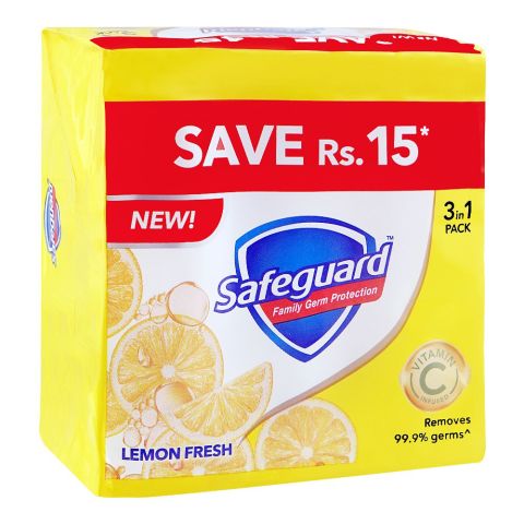 Safe Guard Soap Lemon Fresh, 3 x 125g, Value Pack