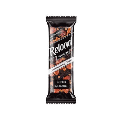 Reload Granola Bar, Dark Chocolate & Nuts, High Fiber & Protein, Gluten Free 40g
