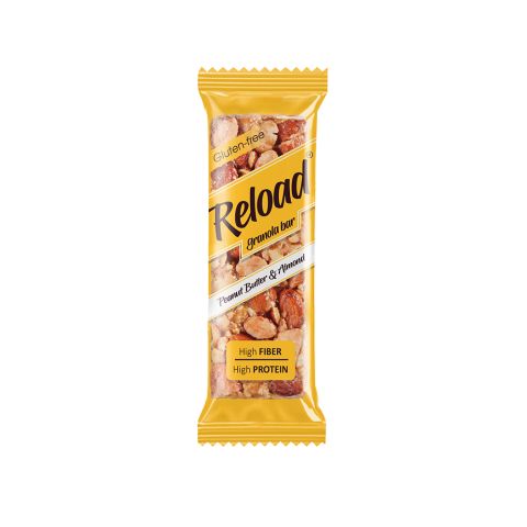 Reload Granola Bar, Peanut Butter & Nuts, High Fiber & Protein, Gluten Free, 40g