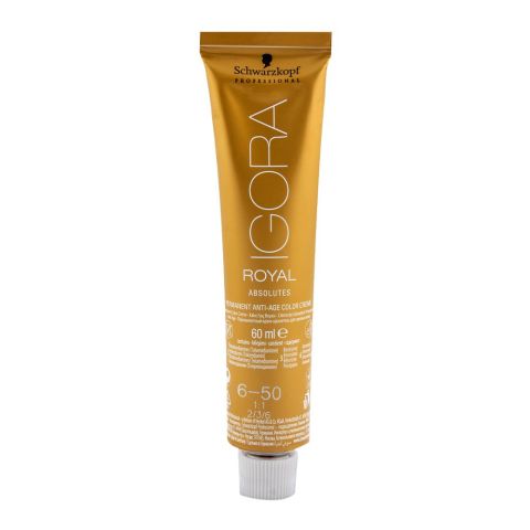 Schwarzkopf Igora Royal Absolutes Hair Color 6-50 Dark Blonde Gold Natural