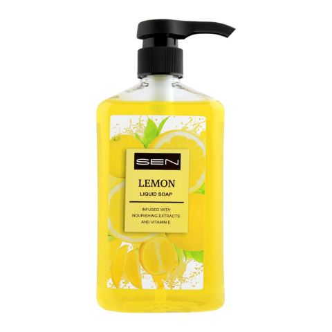 Sen Lemon Liquid Soap, With Vitamin E, 600ml