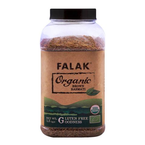 Falak Organic Brown Basmati Rice 1.5 KG Jar