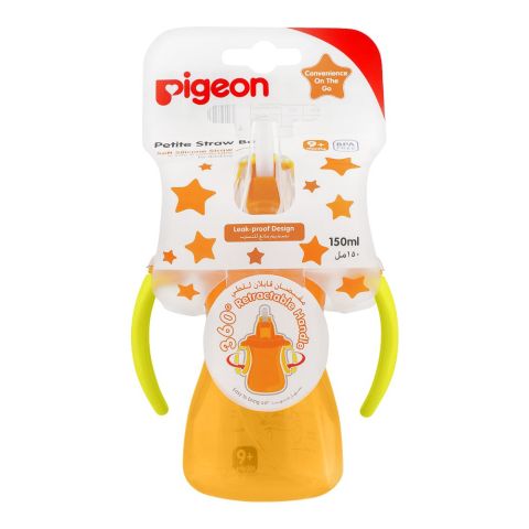 Pigeon Petite Straw Bottle Retractable Handle, 9+ 150ml, D-151