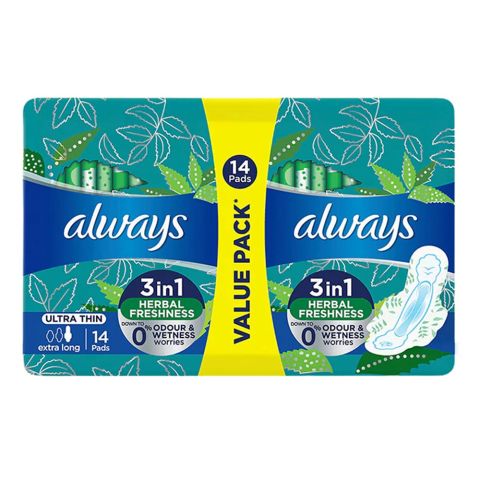 Always Ultra Thin Extra Long Pads, 14 Pads, Value Pack