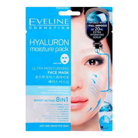 Eveline Hyaluron Boost Action 8-In-1 Ultra Moisturising Face Mask