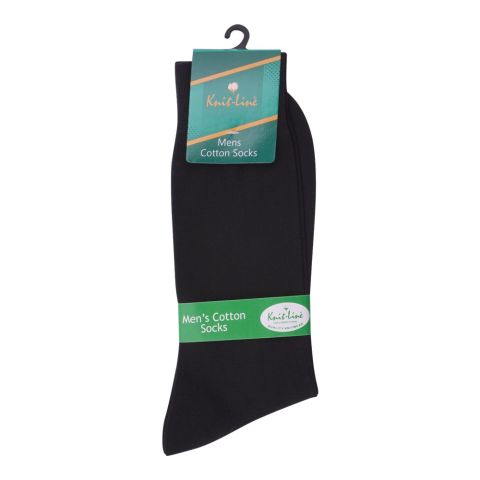 Knit Line Men’s Cotton Socks, Black