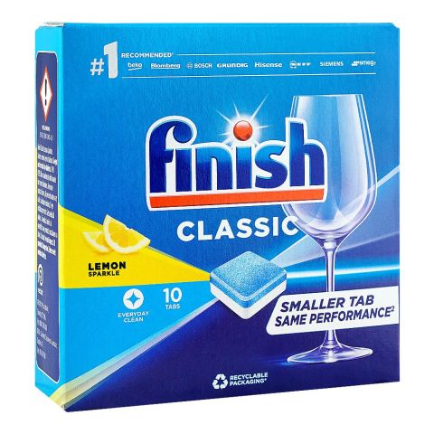 Finish Classic Lemon Sparkle Dishwasher Detergent Tablets Box, 10-Pack, 135g