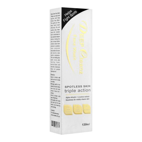Deep Cleanz Face Wash, Spotless Skin Triple Action, 120ml