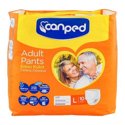 Canped Adult Pants, Large, 10-Pack