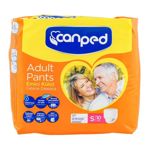 Canped Adult Pants, Small, 60-90cm, 10-Pack