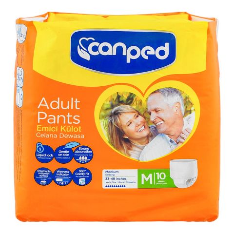 Canped Adult Pants, Medium, 80-120cm, 10-Pack